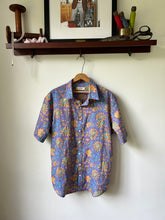 Load image into Gallery viewer, Block Print In Floral Purple & Gold