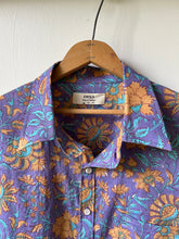 Load image into Gallery viewer, Block Print In Floral Purple & Gold