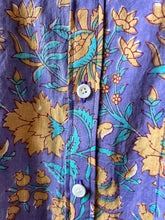 Load image into Gallery viewer, Block Print In Floral Purple &amp; Gold
